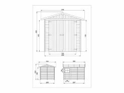 Garaje de madera natural - A222x224x320 cm / 6 m² - M105 < Timbela Best