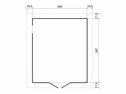 Garaje de madera natural - A222x224x320 cm / 6 m² - M105 < Timbela Best