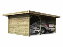 Garaje de madera tratada autoclave - 35 m² - 5,06 x 7,06 x 2,72 m < Habitat et jardin Online
