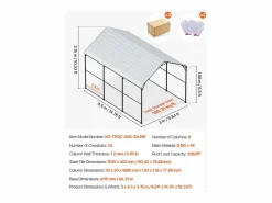 Cochera | Garaje Metálico Robusto para Coches SucceBuy, 305 x 457 cm, Abriego Exterior Robusto para Coches y Barcos