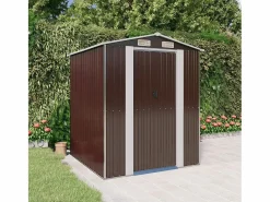 - Cobertizo jardín acero galvanizado marrón oscuro 192x191x223 cm < Garden Furniture New