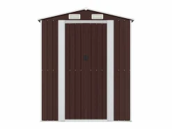 - Cobertizo jardín acero galvanizado marrón oscuro 192x191x223 cm < Garden Furniture New