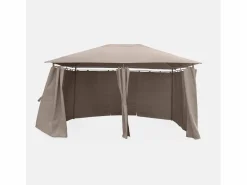 Gazebo de jardín 3x4m con cortinas pardo < Sweeek