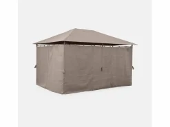 Gazebo de jardín 3x4m con cortinas pardo < Sweeek