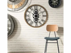 Atmosphera Reloj De Pared | Gran Reloj de Pared Industrial de Madera y Metal D 70 cm