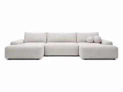 Gran sofá cama rinconera panorámico de 7 plazas en tela texturizada DAVISO < Vente-unique Clearance