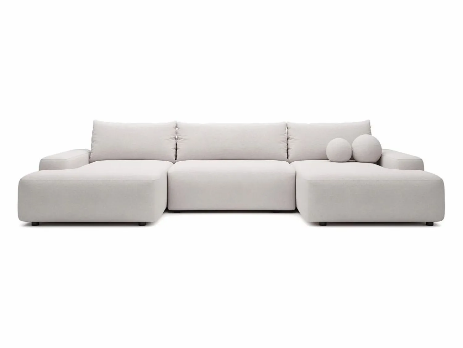 Gran sofá cama rinconera panorámico de 7 plazas en tela texturizada DAVISO < Vente-unique Clearance