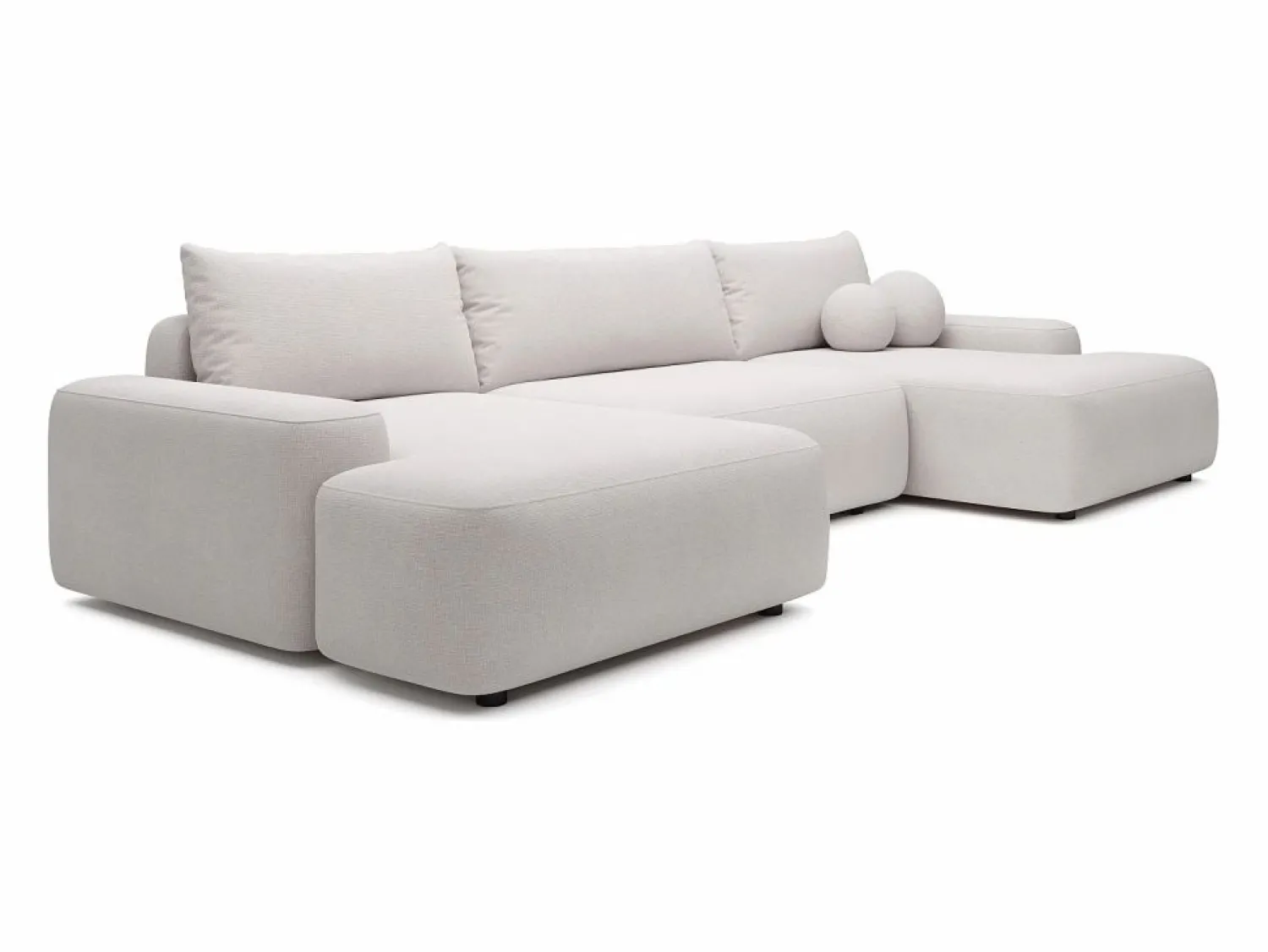 Gran sofá cama rinconera panorámico de 7 plazas en tela texturizada DAVISO < Vente-unique Clearance