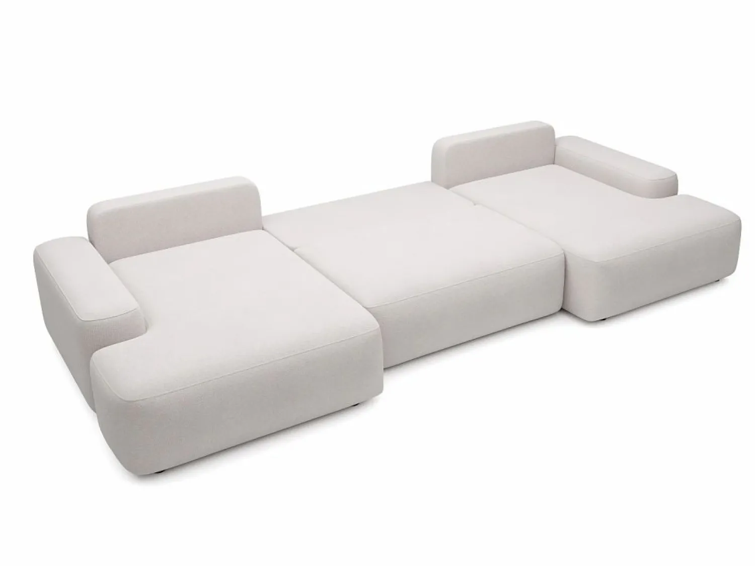 Gran sofá cama rinconera panorámico de 7 plazas en tela texturizada DAVISO < Vente-unique Clearance