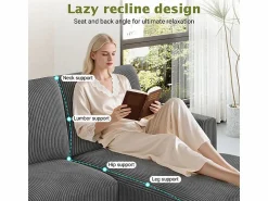 Gran sofá de esquina panorámico - 4 plazas - chaise longue 109cm - de pana - 269x140x86 - < DripeX Online