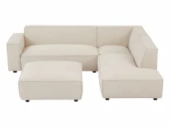 Vente-unique Sofá Modular * Gran sofá rinconera derecha y otomano de pana en BORORE Beige