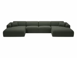 Gran sofá rinconera panorámico de tela POGNI de < Maison Céphy Discount