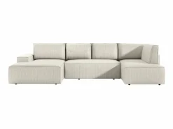 Gran sofá rinconera panorámico izquierdo convertible de pana AMELIA < Vente-unique Discount