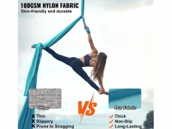 Esterillas De Yoga * Hamaca De Yoga Aéreo SucceBuy Conjunto De Hamaca De Yoga Aérea De Seda De 11 Metros Hamaca Trapecio Inversión Azul