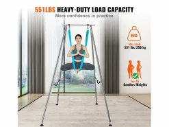 Esterillas De Yoga * Hamaca de Yoga SucceBuy, Armazón y Hamaca de Yoga Aéreo, Carga de 250 kg, Kit de Hamaca Aérea, para el Yoga Interior y Exterior, Azul