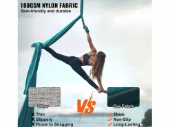 Esterillas De Yoga | Hamaca de Yoga SucceBuy, Columpio Aéreo en Seda y Yoga, 11 m, Hamaca de Trápecio para Inversión, , Kit de Hamaca en Tela de Nailon 100 g/m²