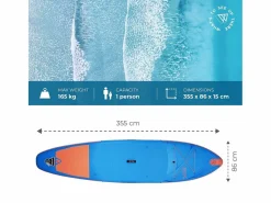 Hinchable Sup ESPADON 11'8 - 355x86x15cm Dropstitch - Pack Paddle Leash Pump Carry Bag < WATTSUP