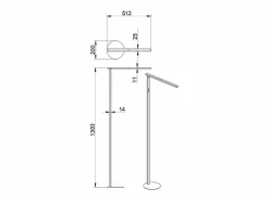 Ideal - Lámpara de pie LED blanca orientable de metal H.130 cm Fabas Luce - Luz LED integrada de 10W CCT (3000K 4000K 5000K 6000K) < Sale