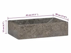 Jacques-Didier-Paul Lavabo de mármol con brillo 45x30x12 cm < Garden Furniture Hot