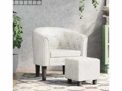 Jalkar Sillón con taburete cuero sintético < Garden Furniture Sale