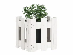 Jardinera diseño de valla madera maciza pino blanca 30x30x30 cm < Clicnbuy Online