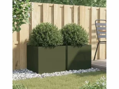 Jardineras 2 unidades acero laminado en frío oliva 49x47x46 cm < Clicnbuy Outlet