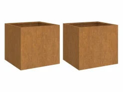 Jardineras 2 unidades acero corten 49x47x46 cm < Clicnbuy Discount