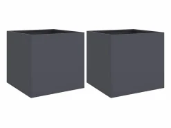 Jardineras 2 unidades acero laminado en frío antracita 42x40x39 cm < Clicnbuy New
