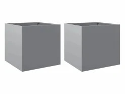 Jardineras 2 unidades acero galvanizado 42x40x39 cm < Clicnbuy New