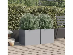 Jardineras 2 unidades acero galvanizado 42x40x39 cm < Clicnbuy New