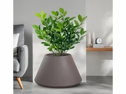 Jarrón de resina para plantas de interior y exterior diseño redondo cónico d.60x35h Stromboli Tortora < Sale