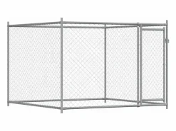 Clicnbuy Seguridad Para Mascotas * Jaula de perros con puerta acero galvanizado 2x2x1,5 m Gris