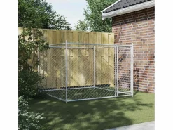 Clicnbuy Seguridad Para Mascotas * Jaula de perros con puerta acero galvanizado 2x2x1,5 m Gris