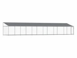 Clicnbuy Seguridad Para Mascotas * Jaula de perros techo y puerta acero galvanizado 12x2x2 m Gris