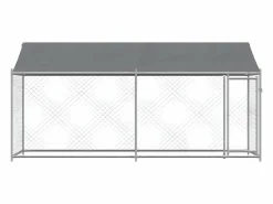 Jaula de perros techo y puerta acero galvanizado 4x2x2 m ES833700 < Hot