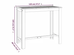 Jean-Alphonse Mesa alta de jardín madera maciza de acacia 120x60x105 cm < Garden Furniture Hot