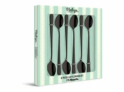 Amefa Cubierto | Juego de 6 cucharas latte macchiato mate de acero inoxidable Austin