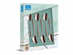 Amefa Cubierto * Juego de 6 cucharillas de café Moka Champagne rosé - Colección Felicity Rosa