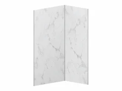 Vente-unique Panel De Pared|Panel Mural Para Ducha * Juego de 2 paneles de pared para ducha con efecto mármol L90 x L120 x Alt. 210 cm - ENEKO Blanco