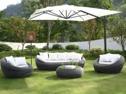 Juego de 2 sillones de jardín de resina trenzada - WHITEHEAVEN < MYLIA