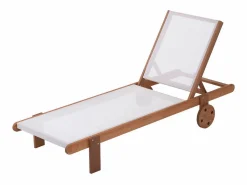 Juego de 2 tumbonas en madera exótica Saïgon - "Maple" - Marrón claro < Habitat et jardin Hot