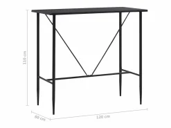 vidaxl Mesa Alta * Juego de mesa alta y taburetes 5 piezas tela oscuro Gris