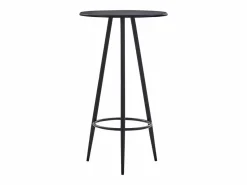 vidaxl Mesa Alta * Juego de mesa alta y taburetes 3 piezas plástico Negro