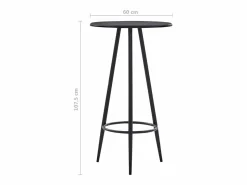 vidaxl Mesa Alta * Juego de mesa alta y taburetes 3 piezas plástico Negro