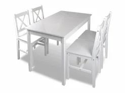 vidaxl Mesa Alta * Juego de muebles de comedor 5 piezas Blanco