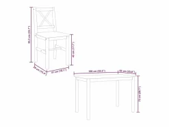 vidaxl Mesa Alta * Juego de muebles de comedor 5 piezas Blanco