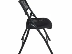 Juego de 4 sillas plegables de metal y plástico calado SABA < Kayelles Sale