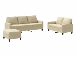Juego de sofás con cojines 3 piezas tela < vidaxl
