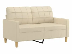 Clicnbuy Conjunto Sofás * Juego de sofás con cojines 2 piezas tela Crema