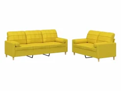 Juego de sofás con cojines 2 piezas tela claro < Clicnbuy